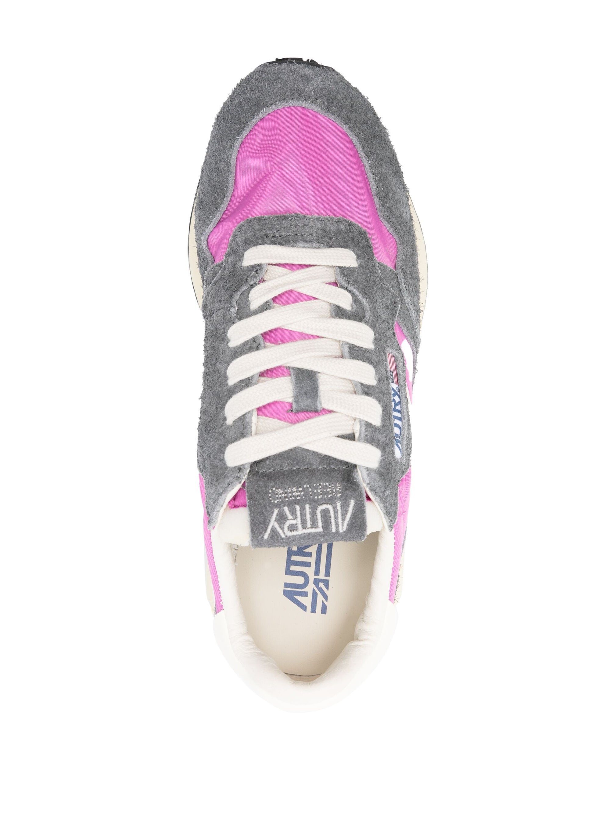 Reelwind Low Sneakers in Grey and Pink Nylon and Suede