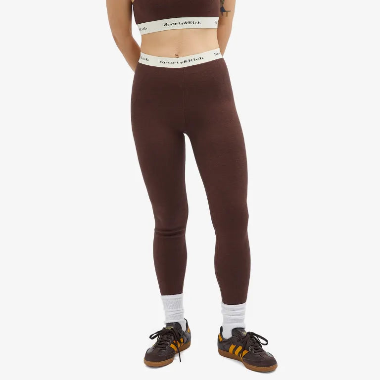 Serif Logo Ribbed Legging