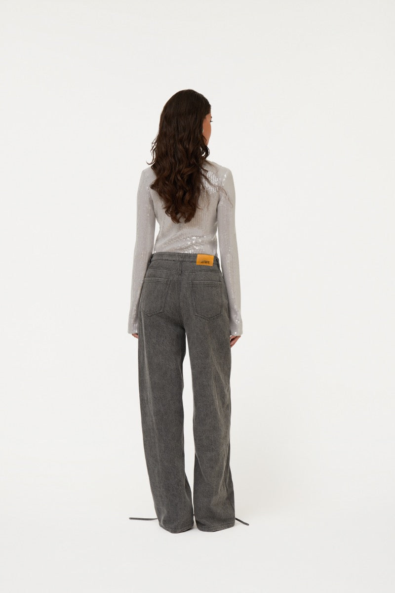 Denim Laced Leg Pants