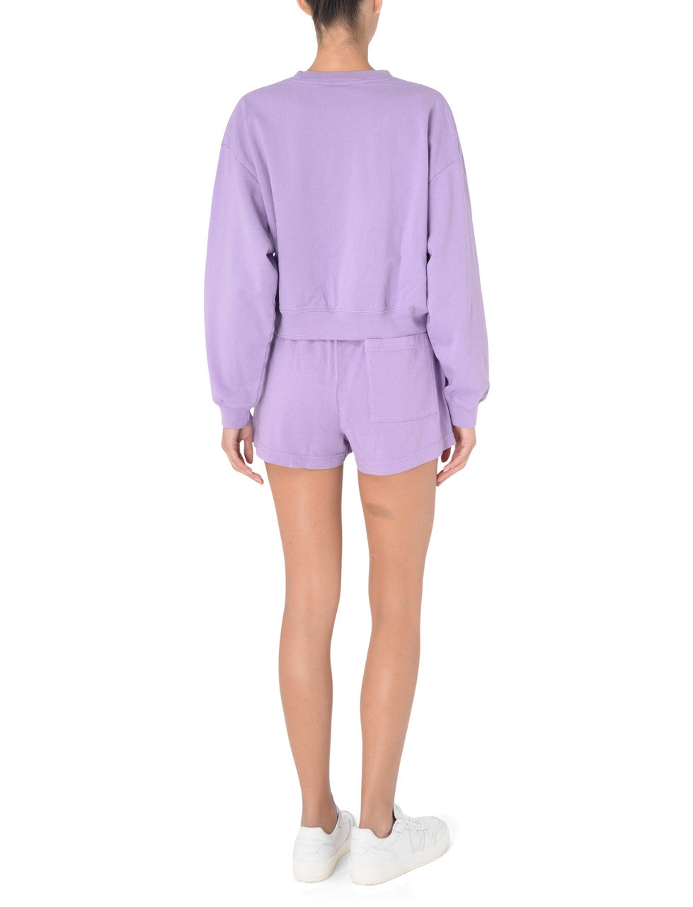 Wellness Ivy Cropped Crewneck - Violet/White