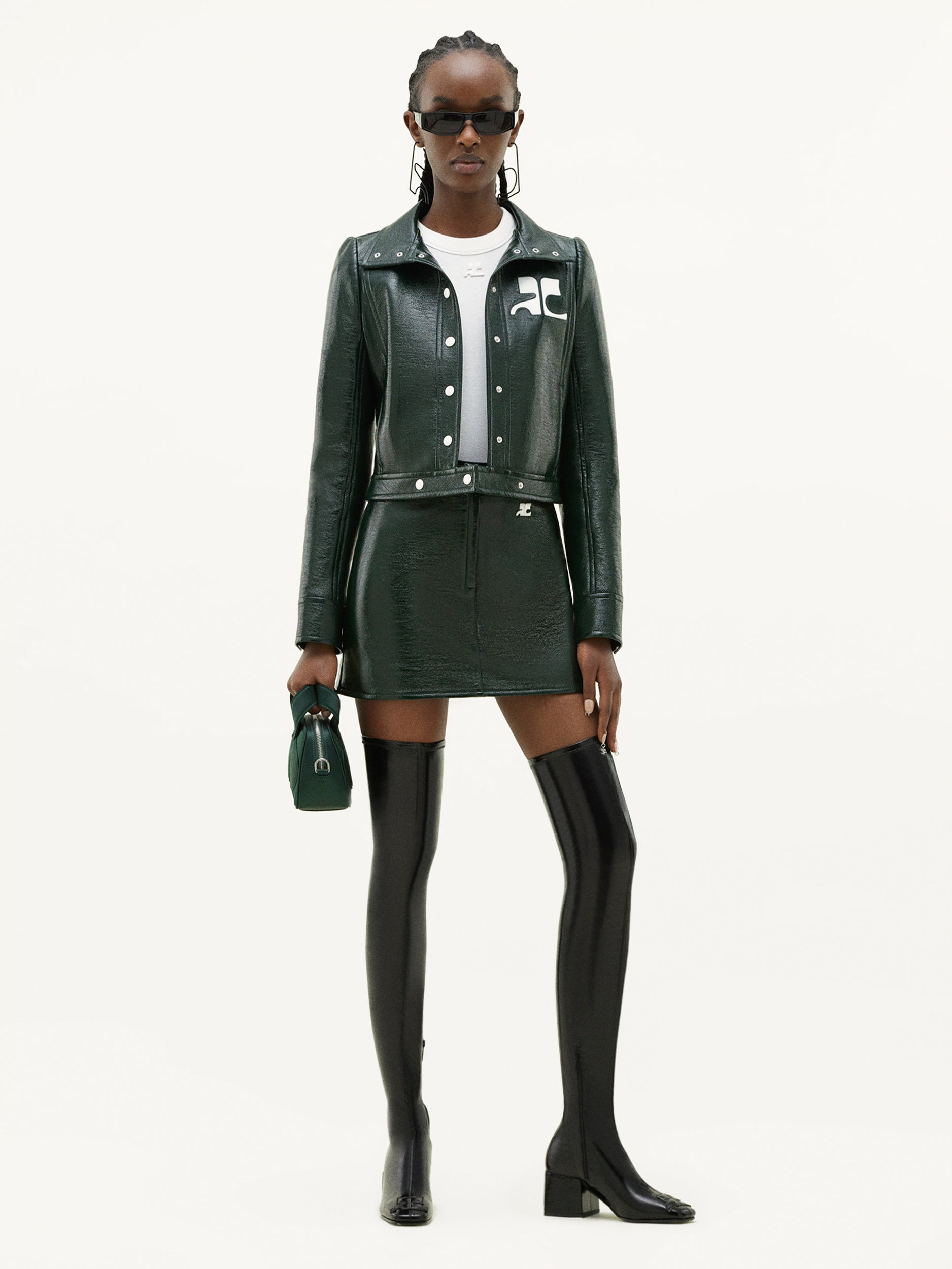 REEDITION VINYL MINI SKIRT