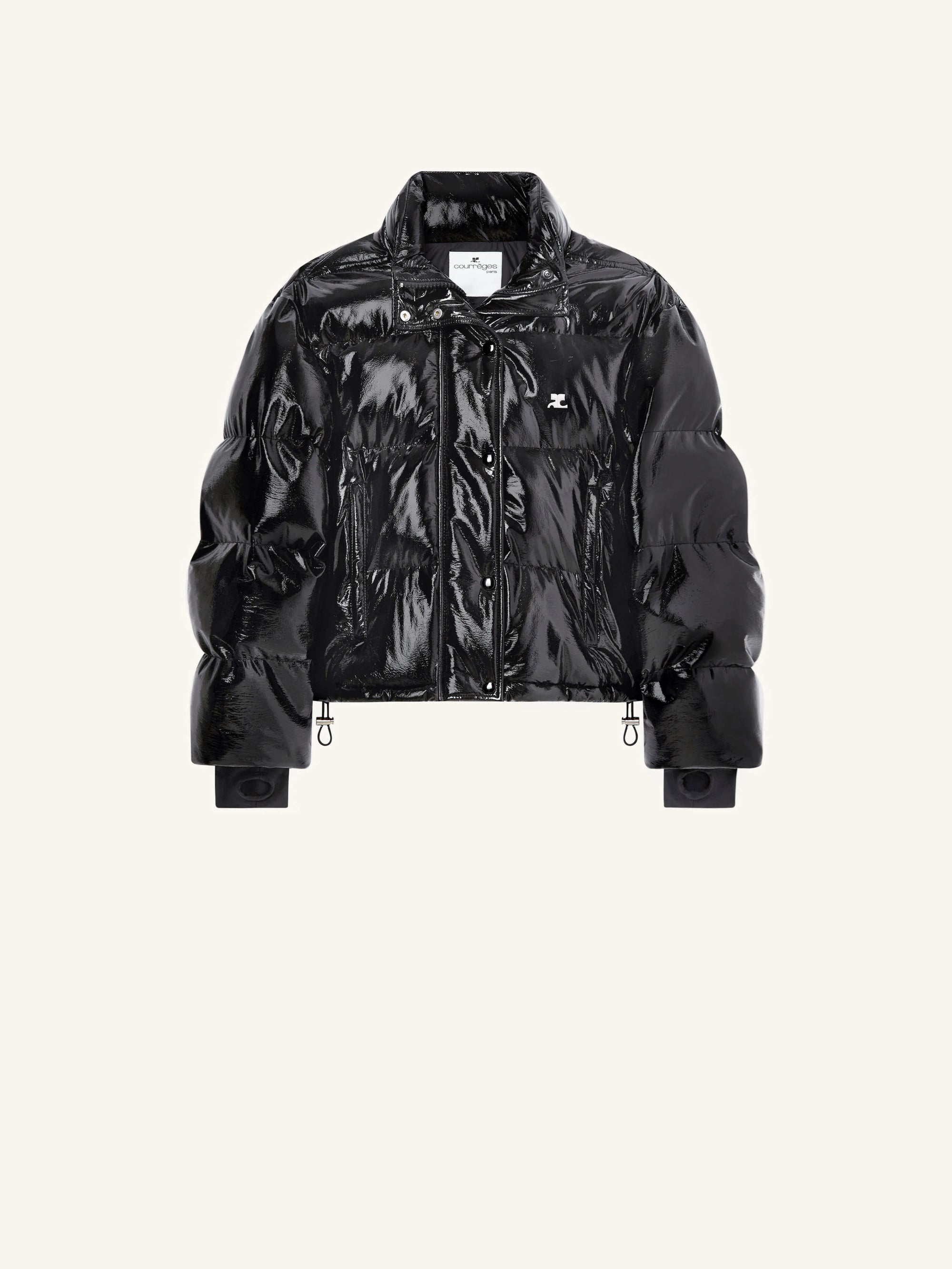 CROPPED VINYL PUFFER JACKET