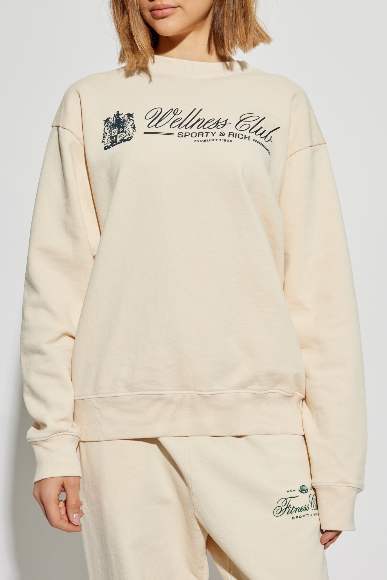 Unicorn Crest Crewneck - Cream/Navy