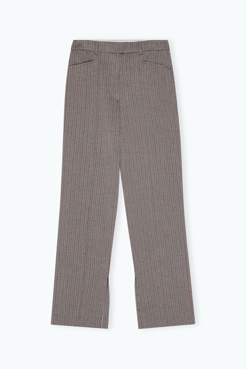 Herringbone Slim Pants Grey Stripe