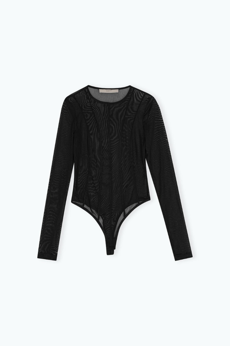 Bodysuit With Cutlines Black