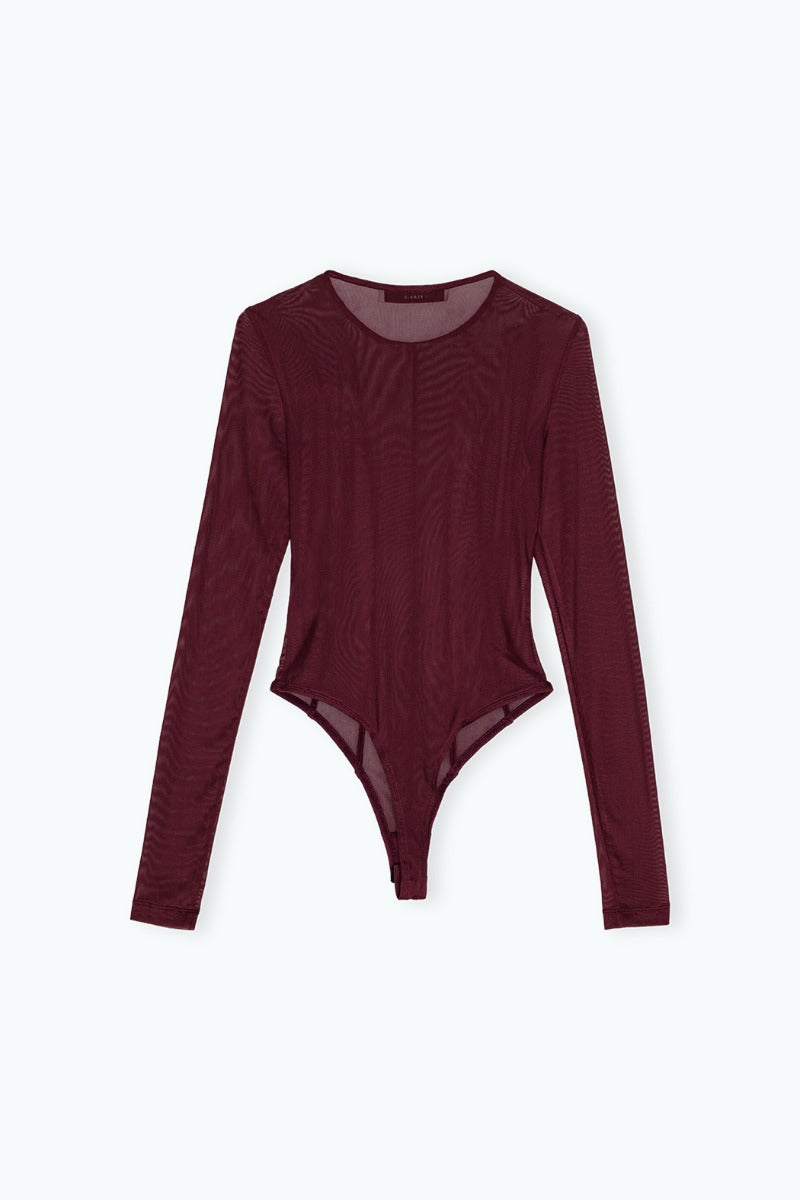 Bodysuit With Cutlines Bordeaux