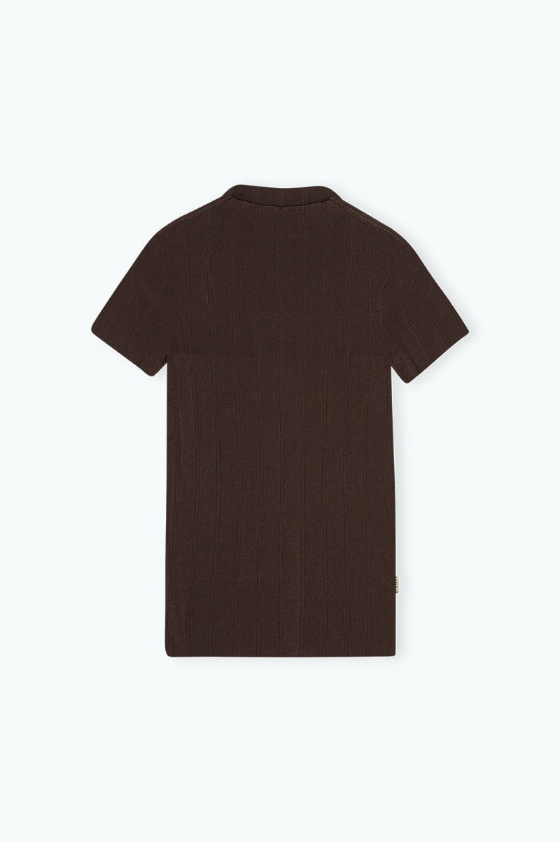 Short Sleeve Top Dark Brown