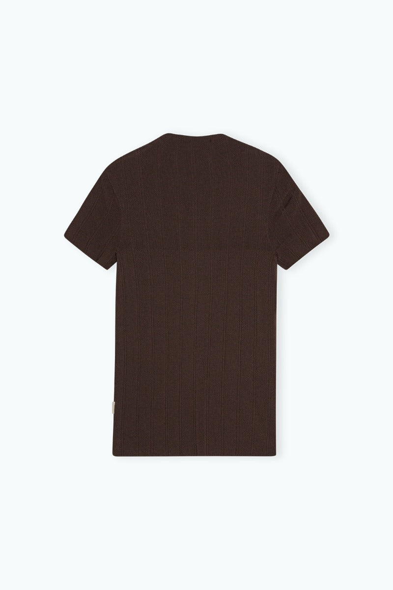 Short Sleeve Top Dark Brown