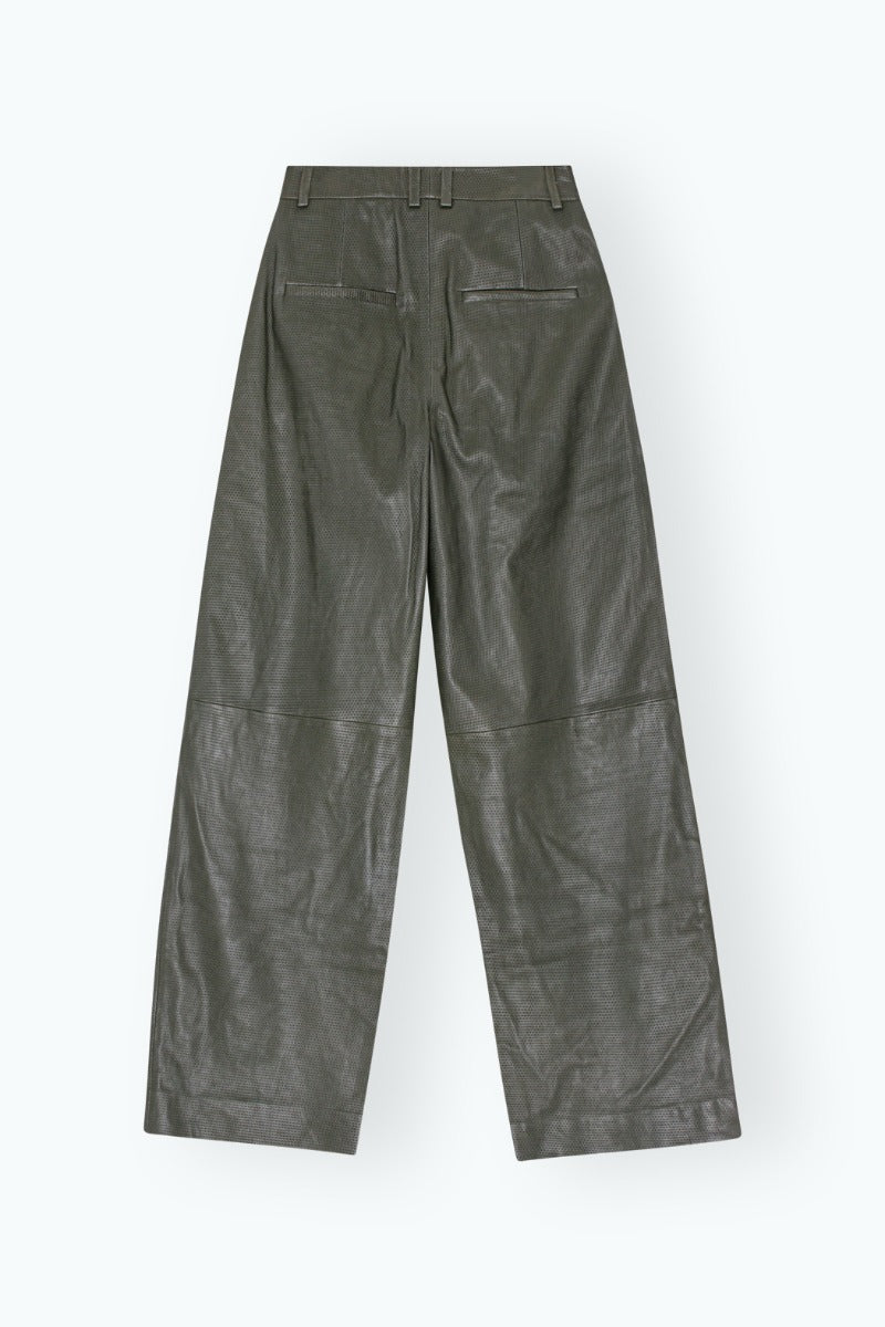 Mesh Leather Pant Khaki Green