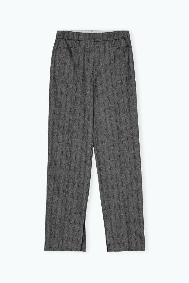 Striped Slim Pants Grey