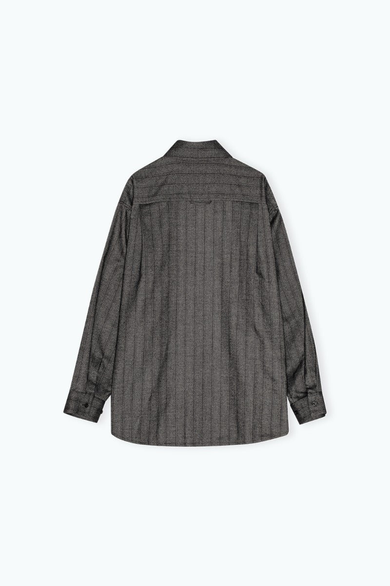 Striped Overshirt Grey