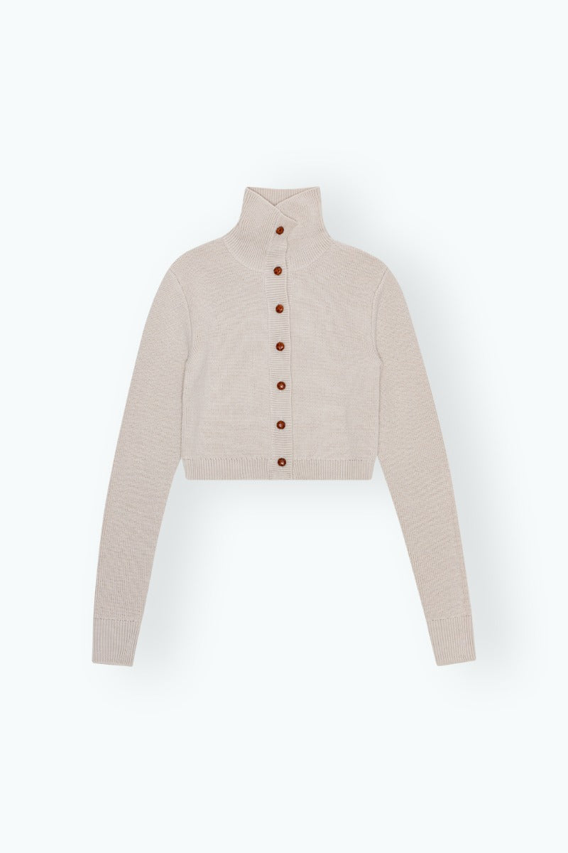 Knitted Slim Cardigan Beige