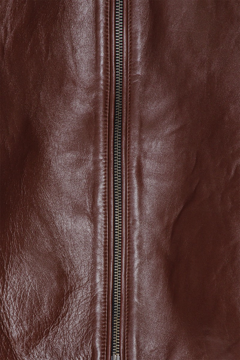 Bonded Leather Jacket Bordeaux