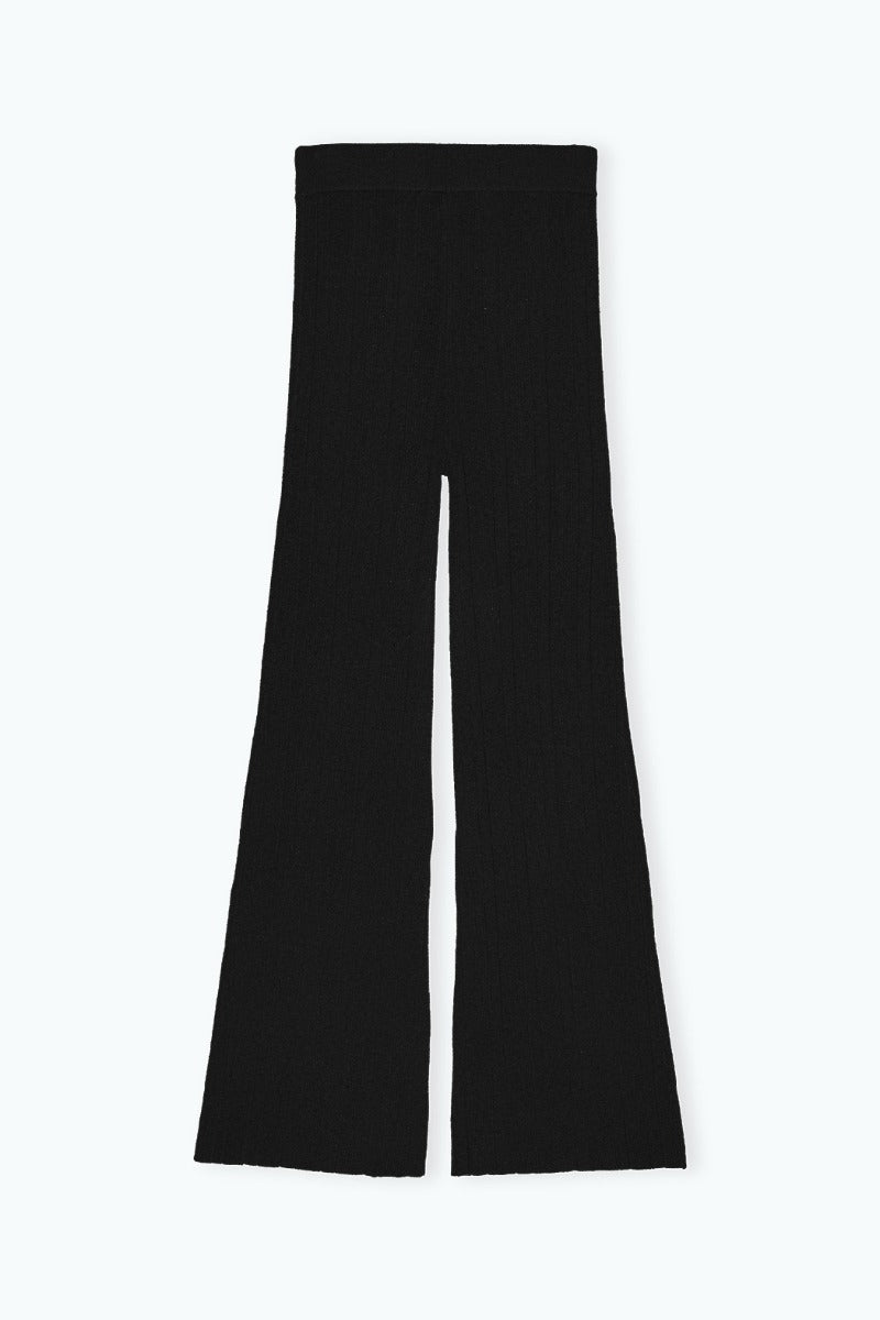 Rib Knit Pants Black