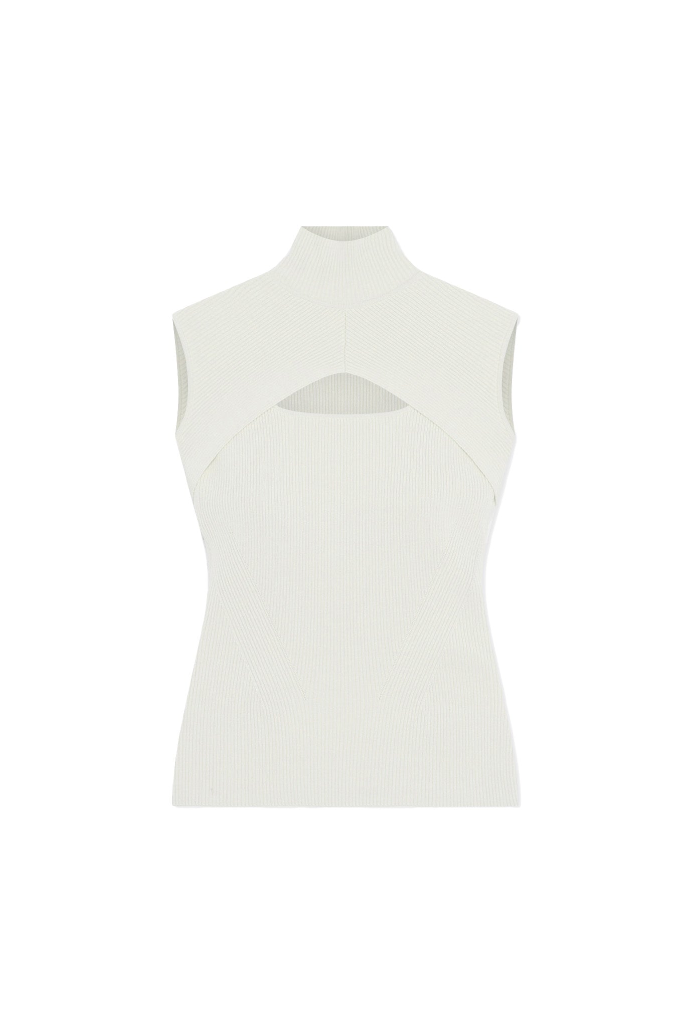 Easton Compact Rib Turtleneck Cut Out Top