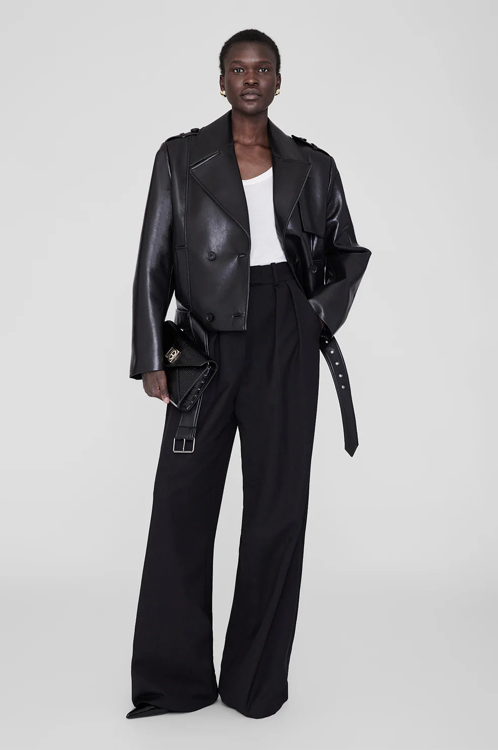 Greer Jacket Black Recycled Leather