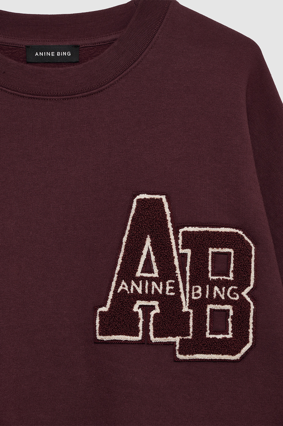 Miles Oversized Sweatshirt Letterman Dark Burgundy