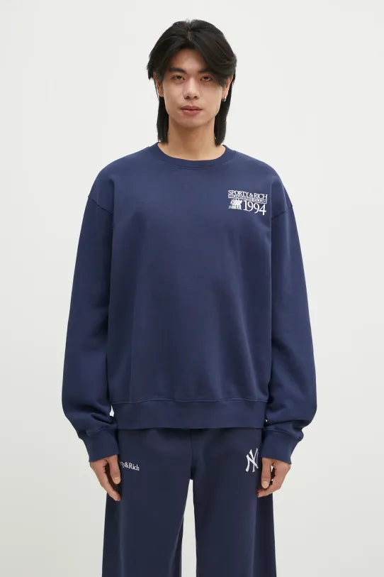 Finish Line Crewneck - Navy/White