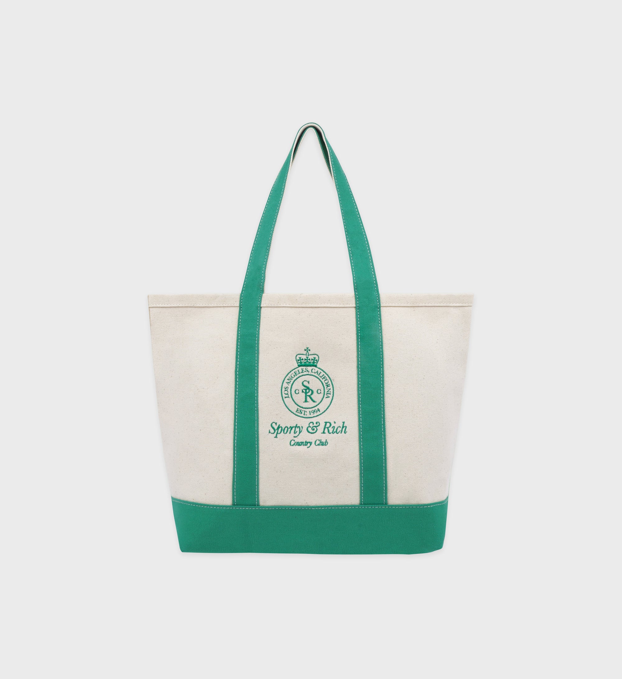 Crown Logo Embroidered Two Tone Tote Bag