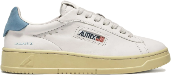 Dallas Low Sneakers in Leather color White and Blue