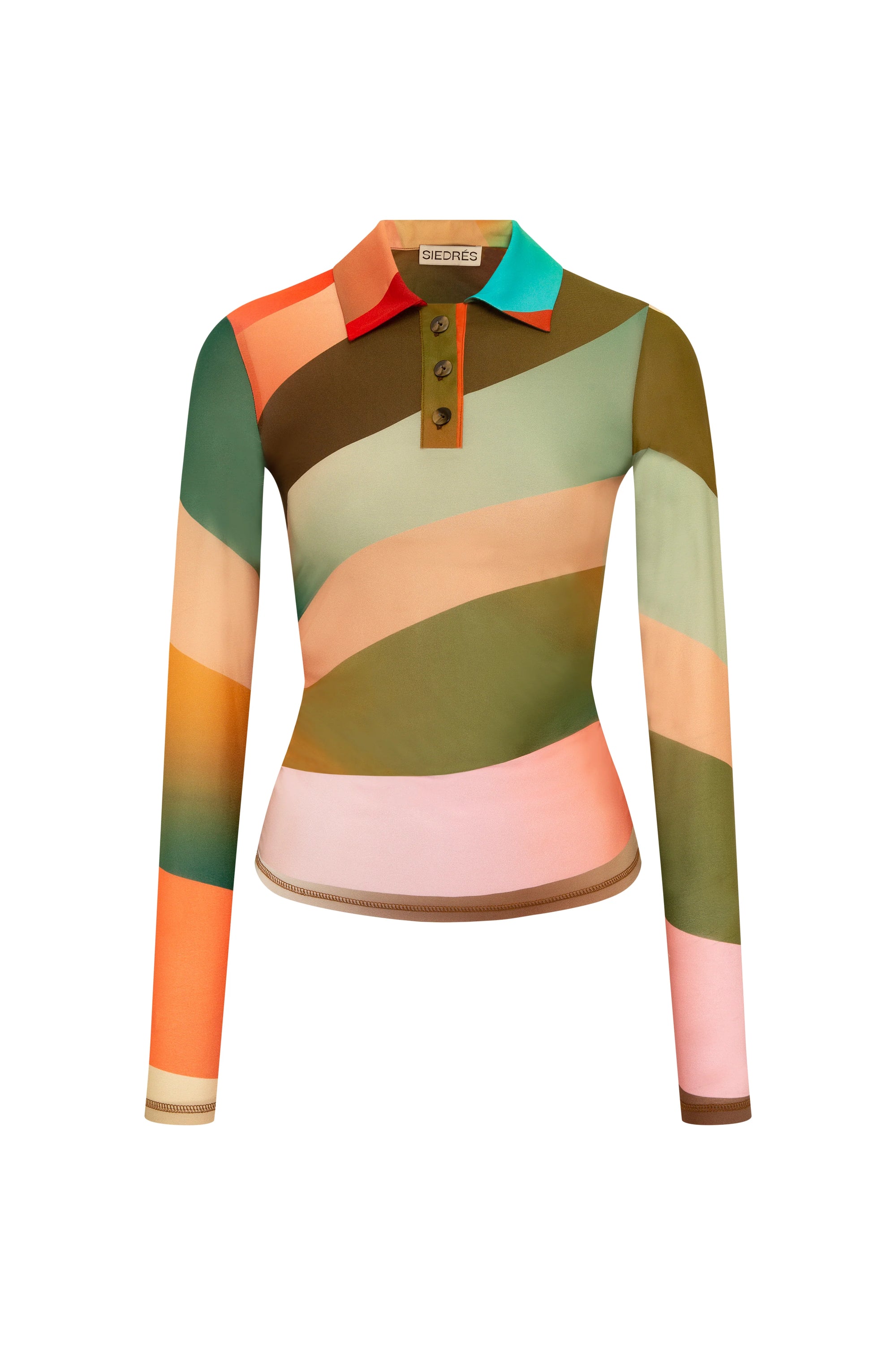 DUO - Sun-ray printed polo top