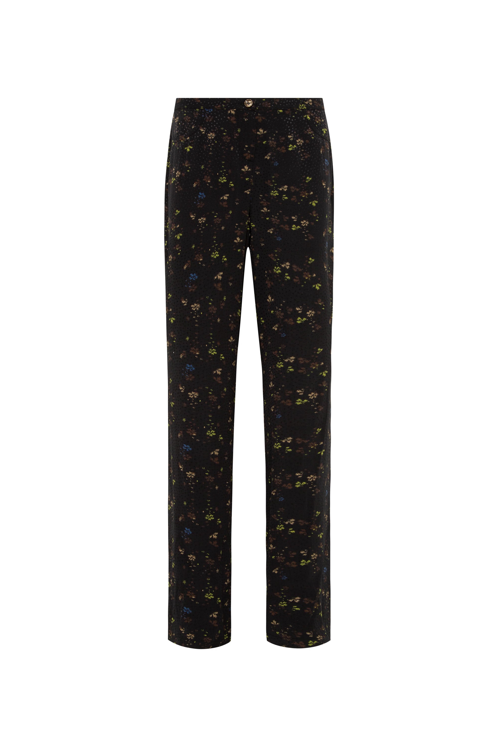 ELZA  Low-rise floral-print straight-leg pants