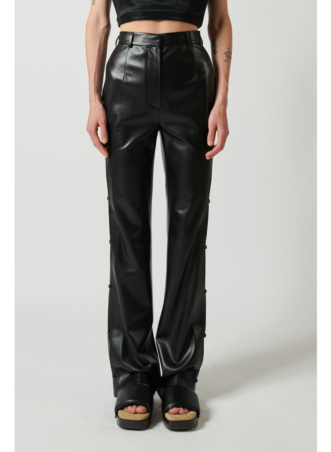 Felina Okobor Alt-Leather Slim-Leg Pants