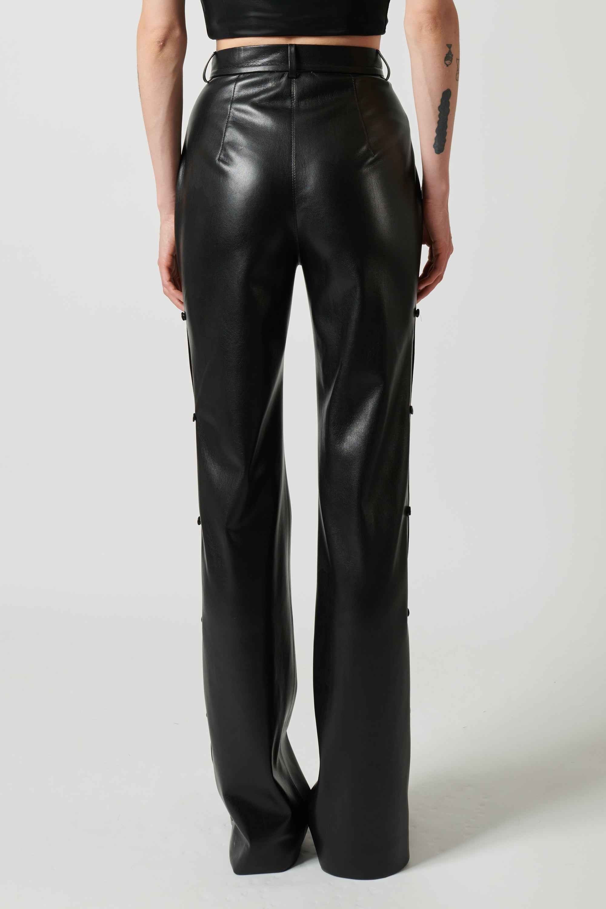 Felina Okobor Alt-Leather Slim-Leg Pants