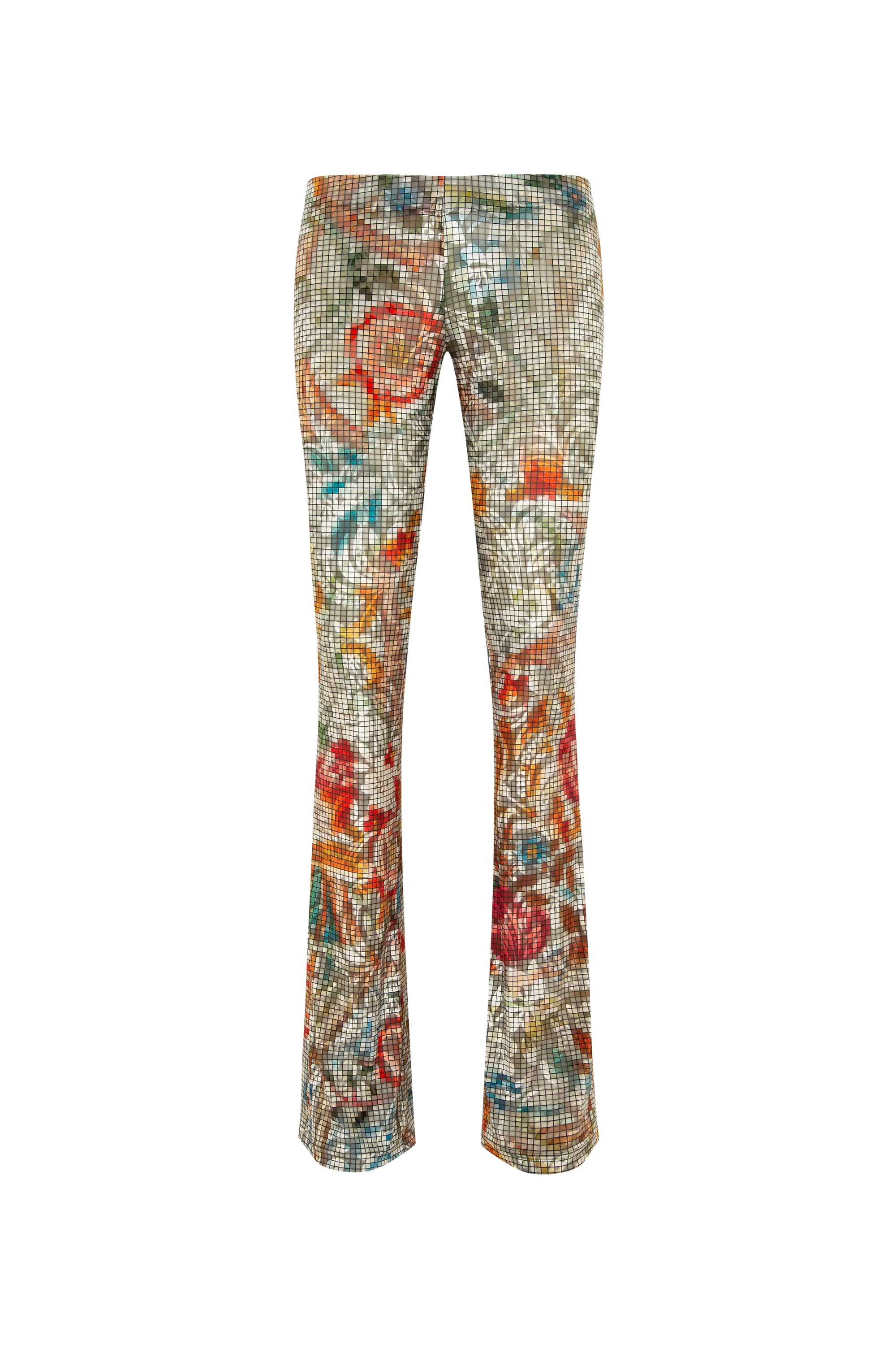 FLO  Floral-print devoré flare-leg pants
