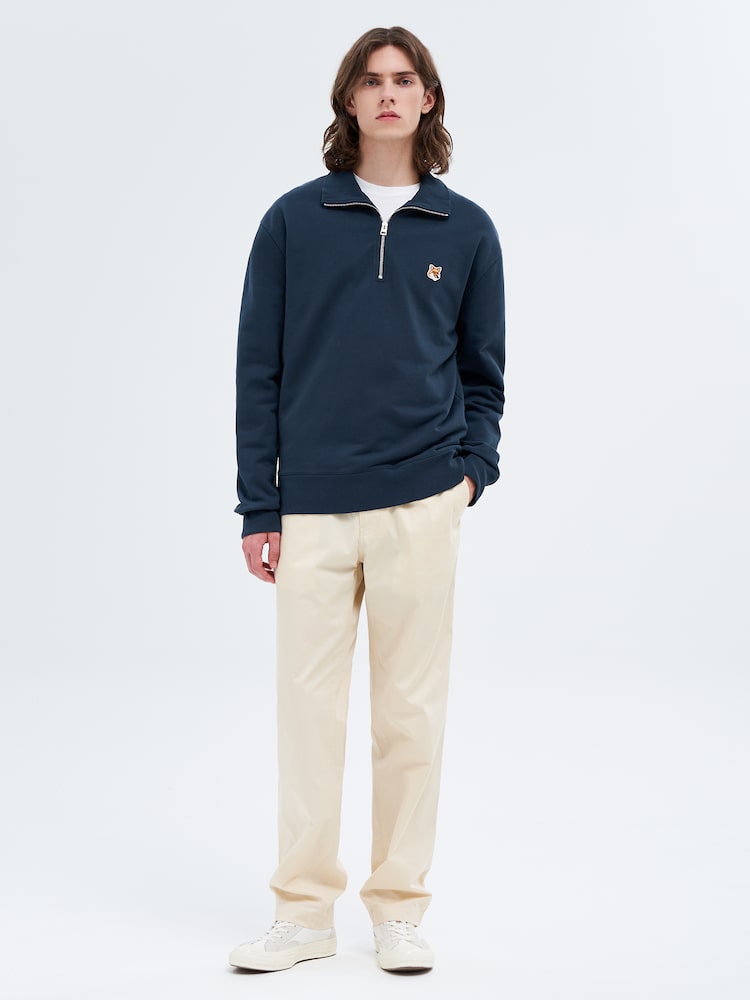 FOX HEAD PATCH COMFORT HALF ZIP SWEATSHIRT