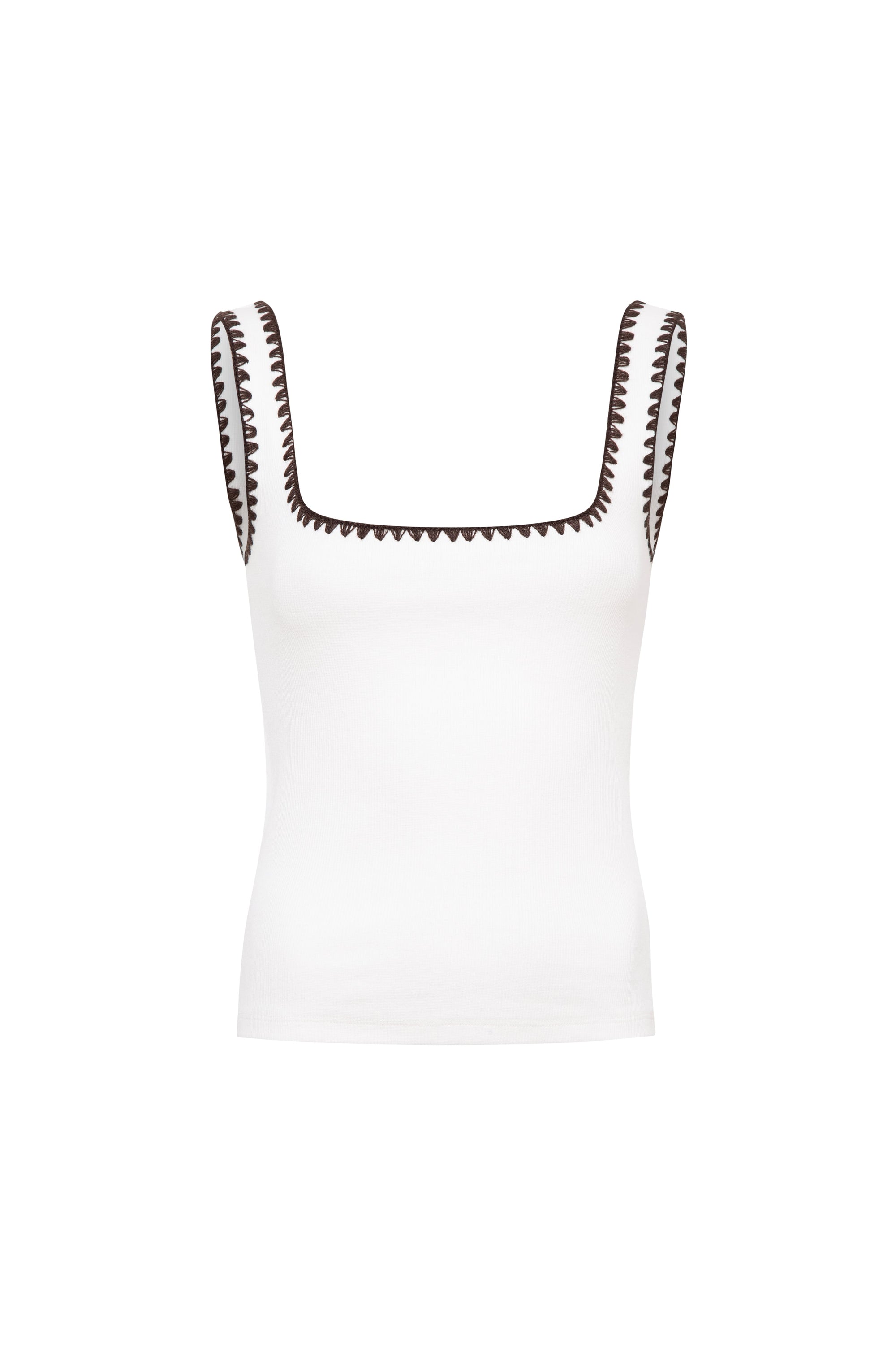 IMENA  Contrast stitch detailed tank top