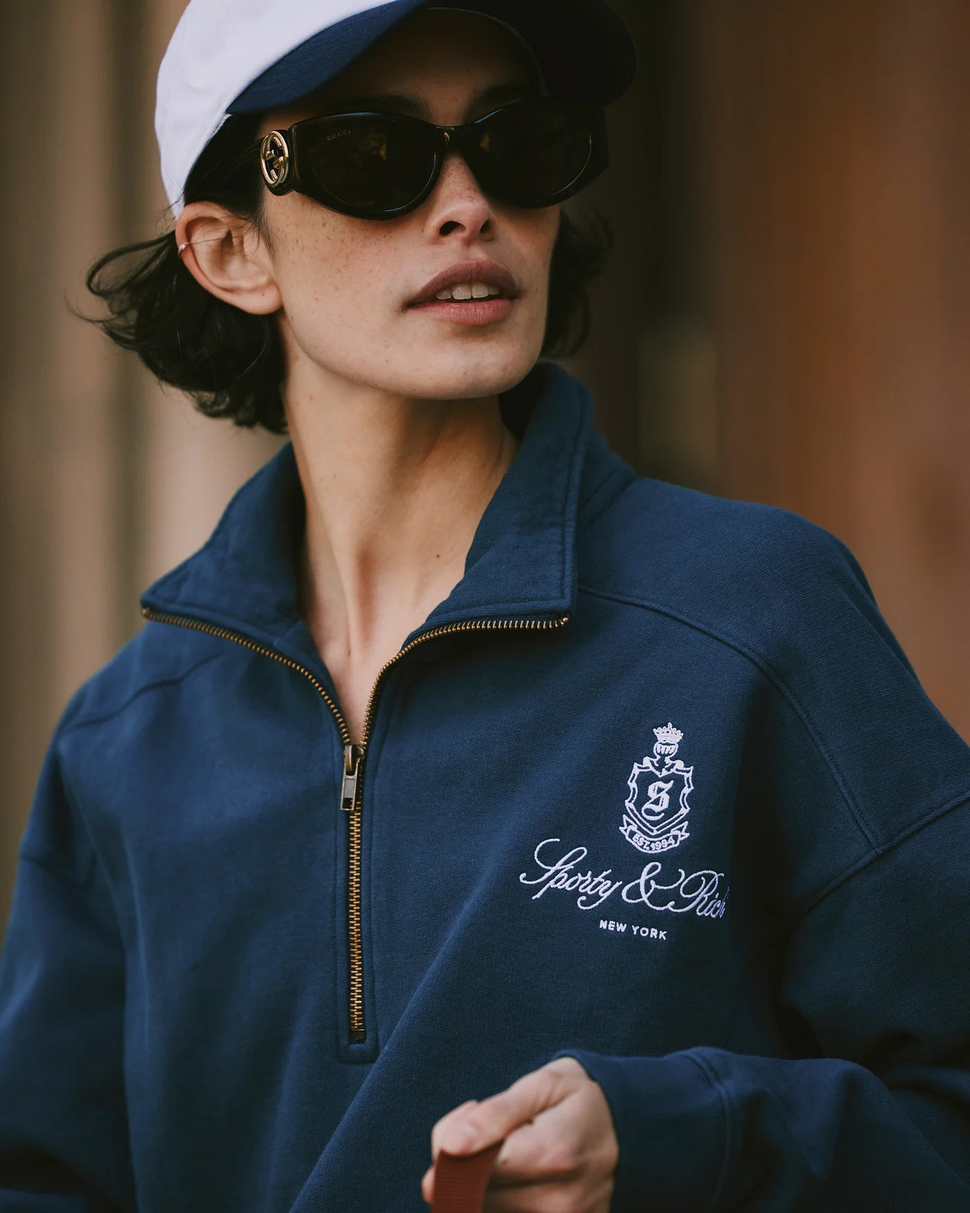 Vendome Quarter Zip - Navy/White