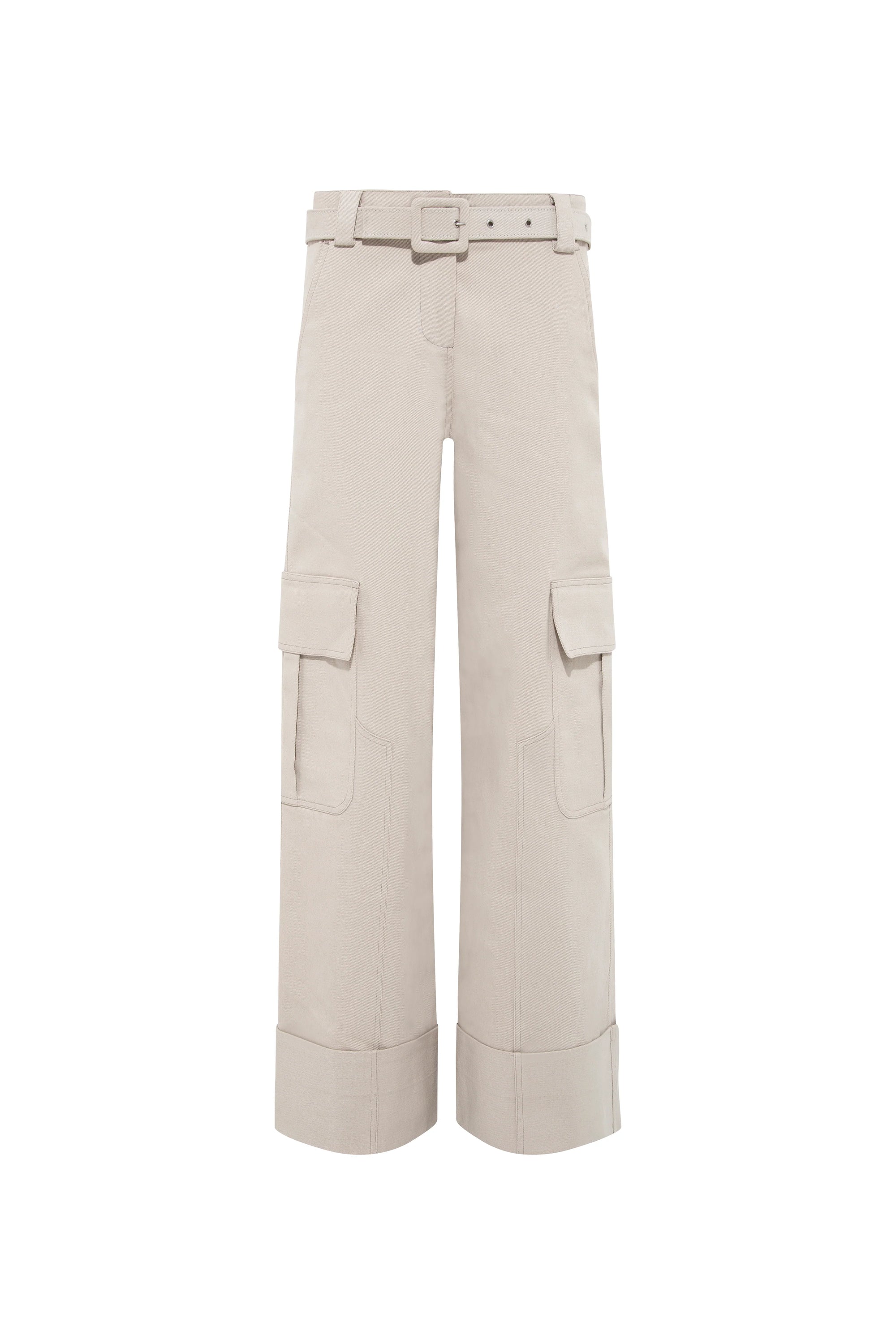 LETO - Wide-leg cargo pants with detachable belt