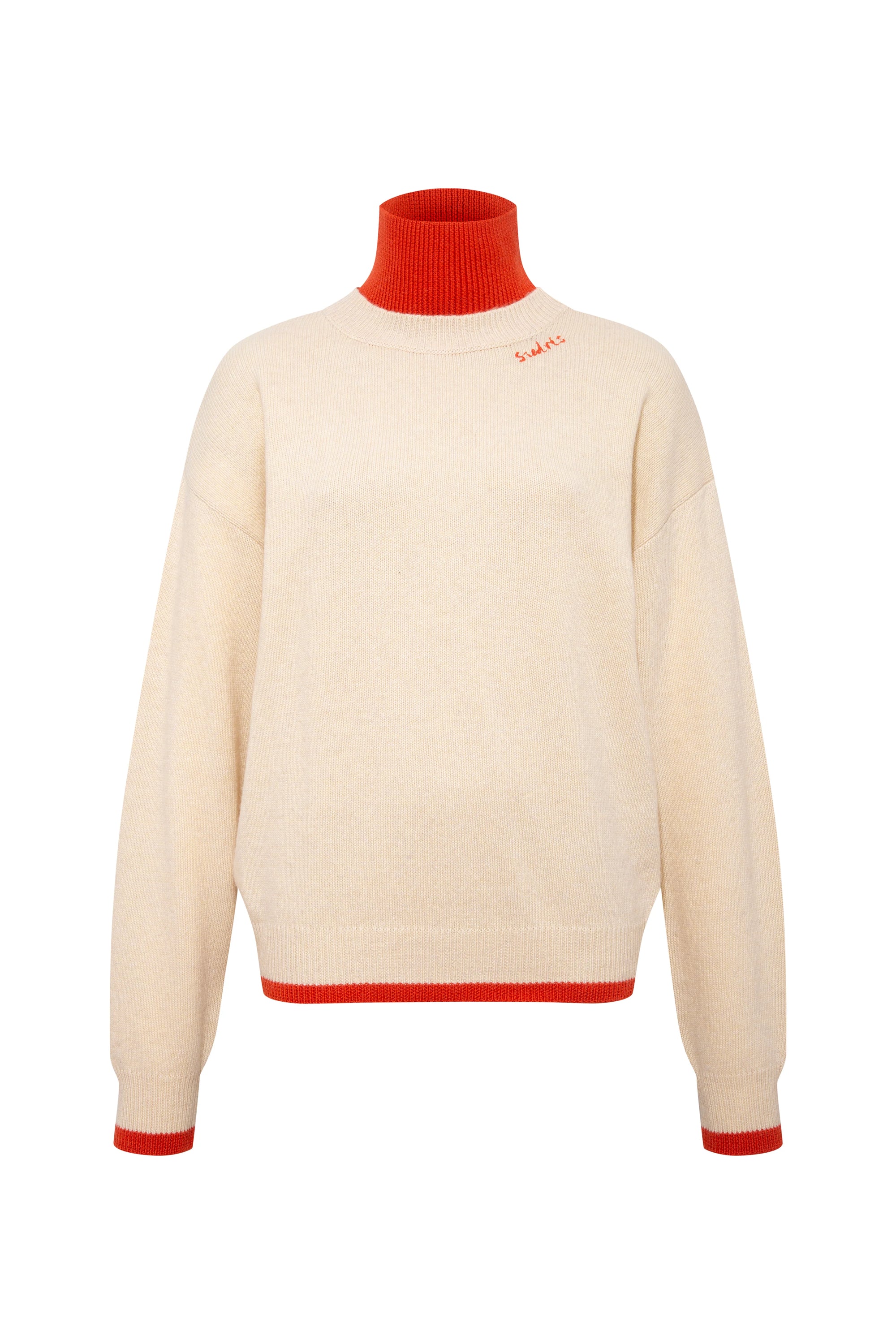 LIDY - Contrast colour detailed turtleneck with logo detail