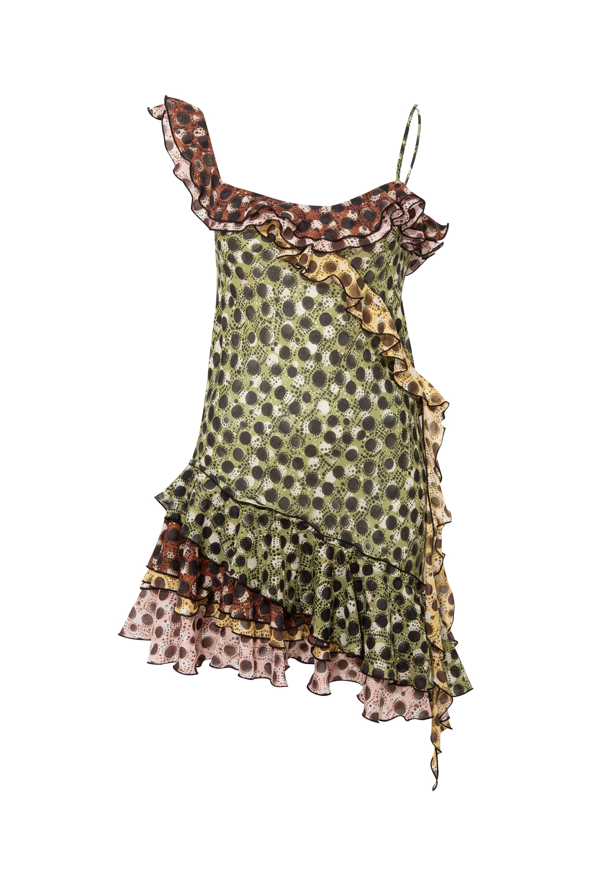 MIMIKA  Polka-dot mini dress with ruffle detailing