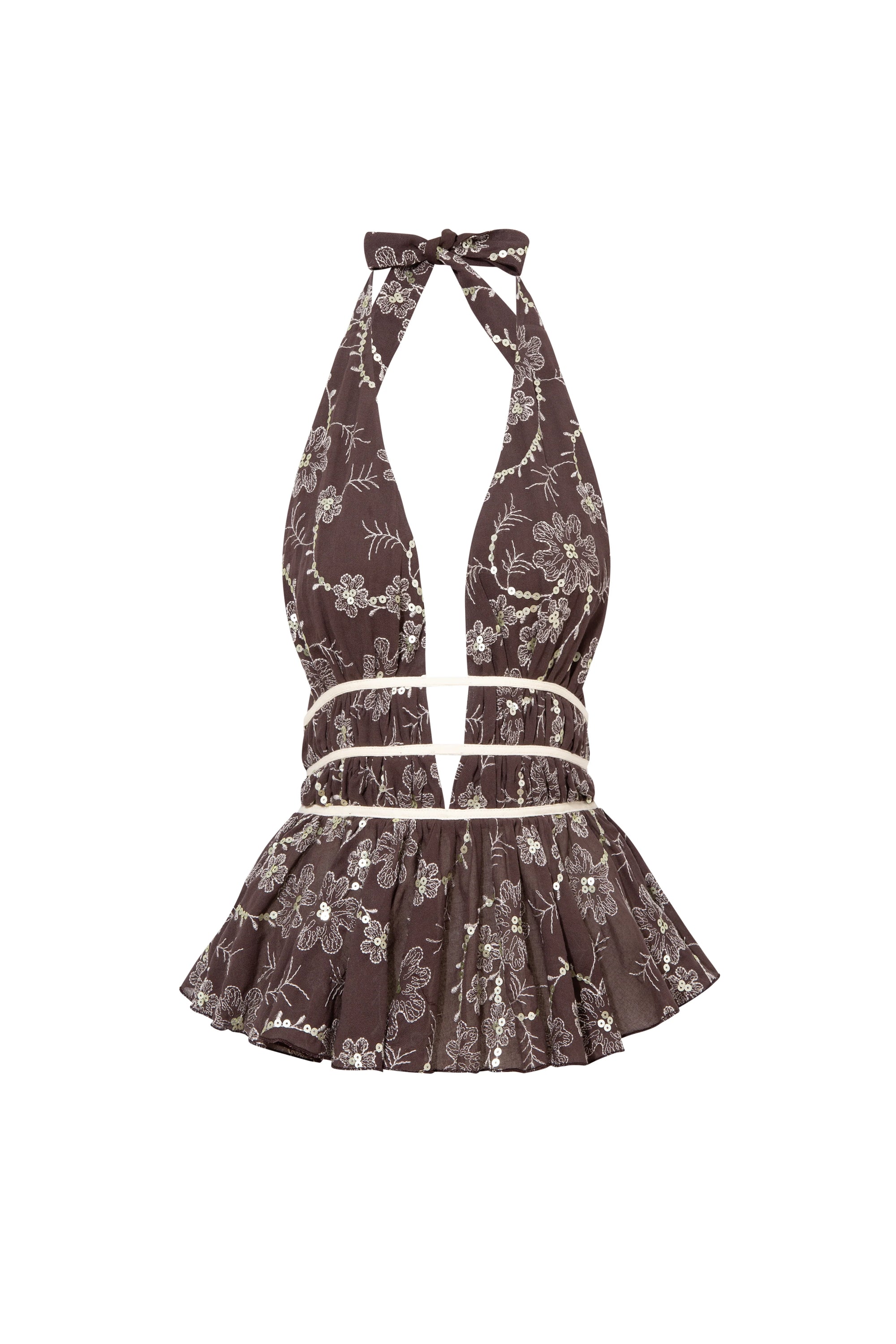 MINILA  Halterneck sequin detailed top