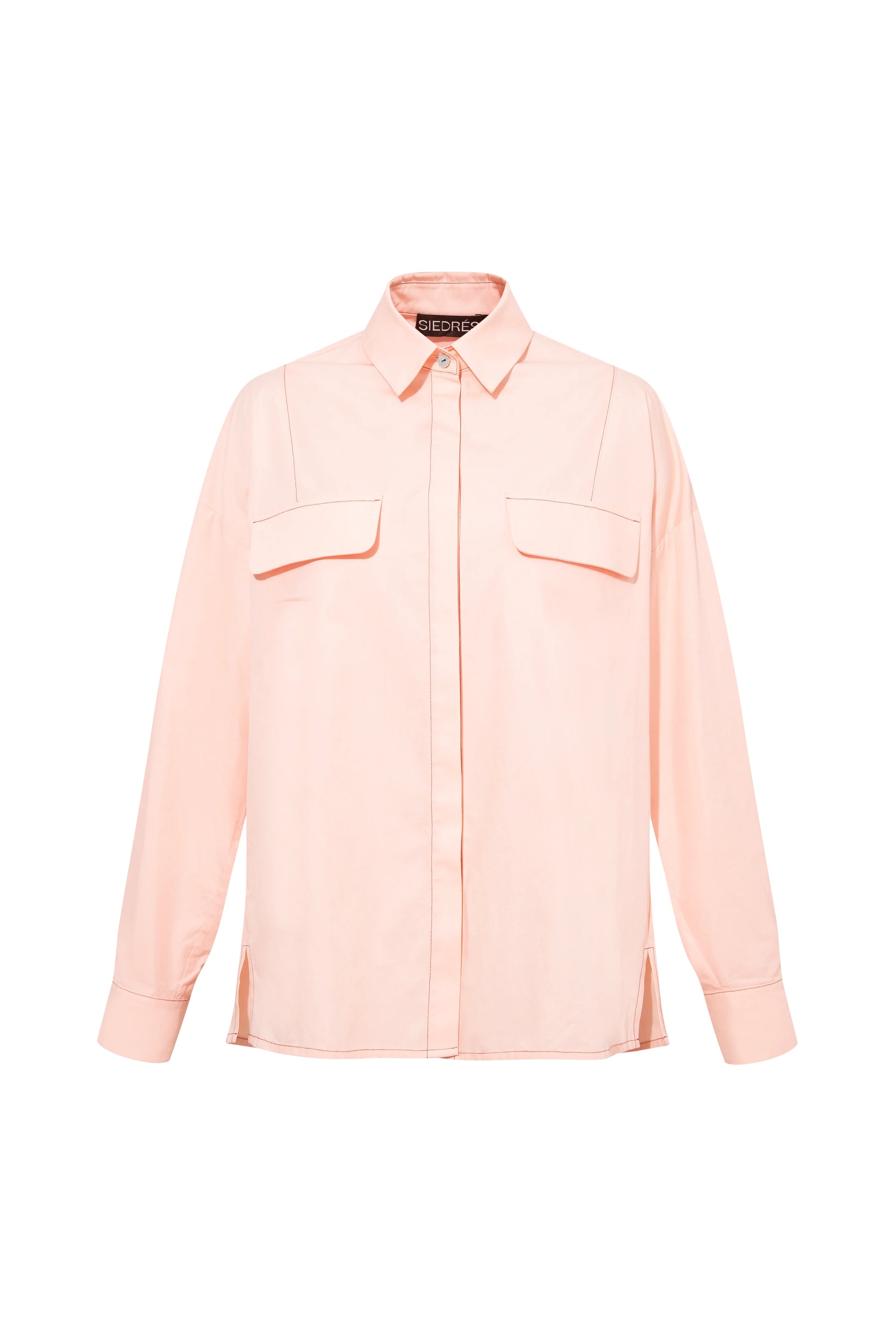 MONINA  Oversize button-down shirt with front pockets