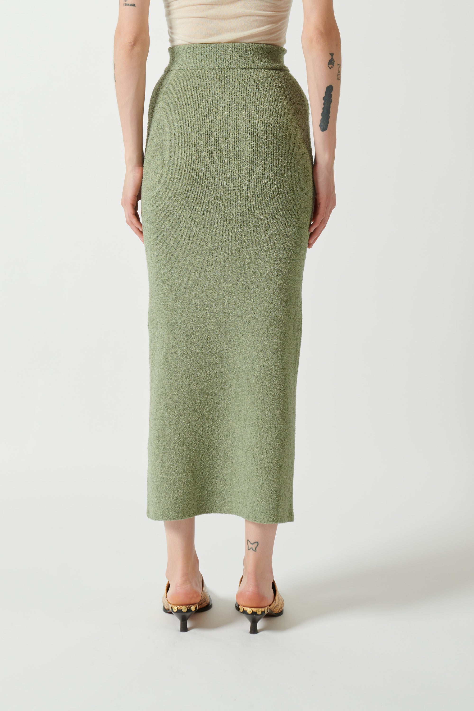 Nima Terry-Knit Midi Skirt