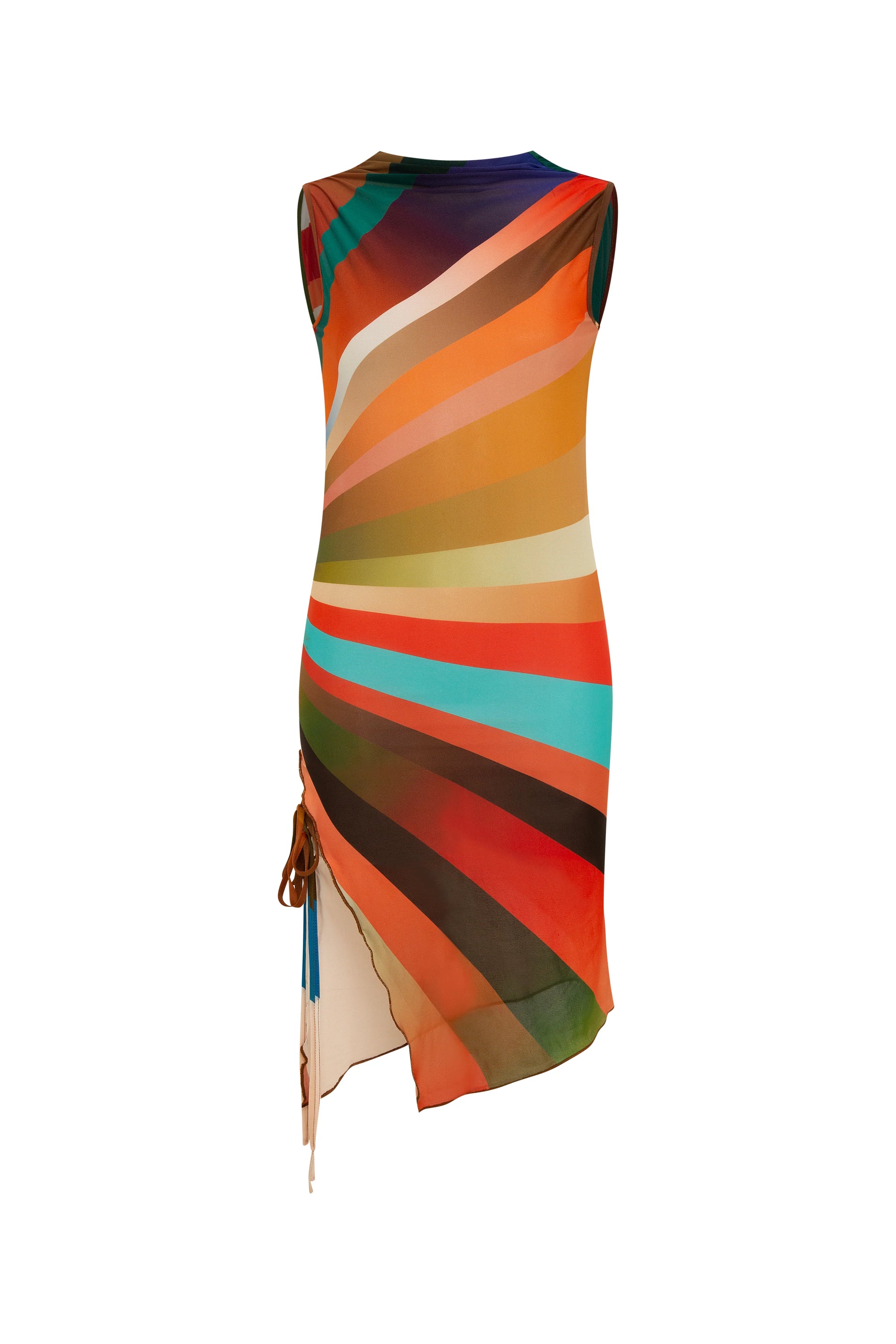 NISHA - Sun-ray printed side-slit detailed dress