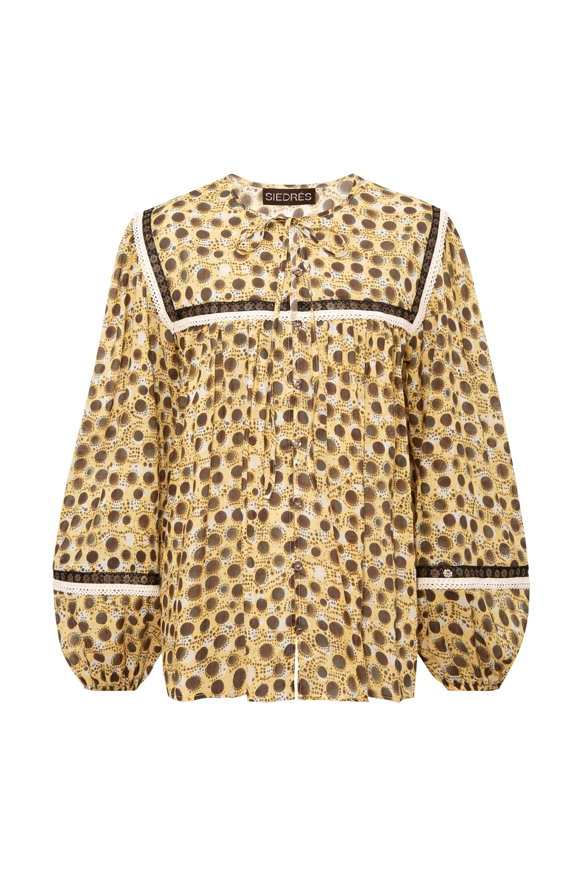 NUYA  Polka-dot puff sleeve top