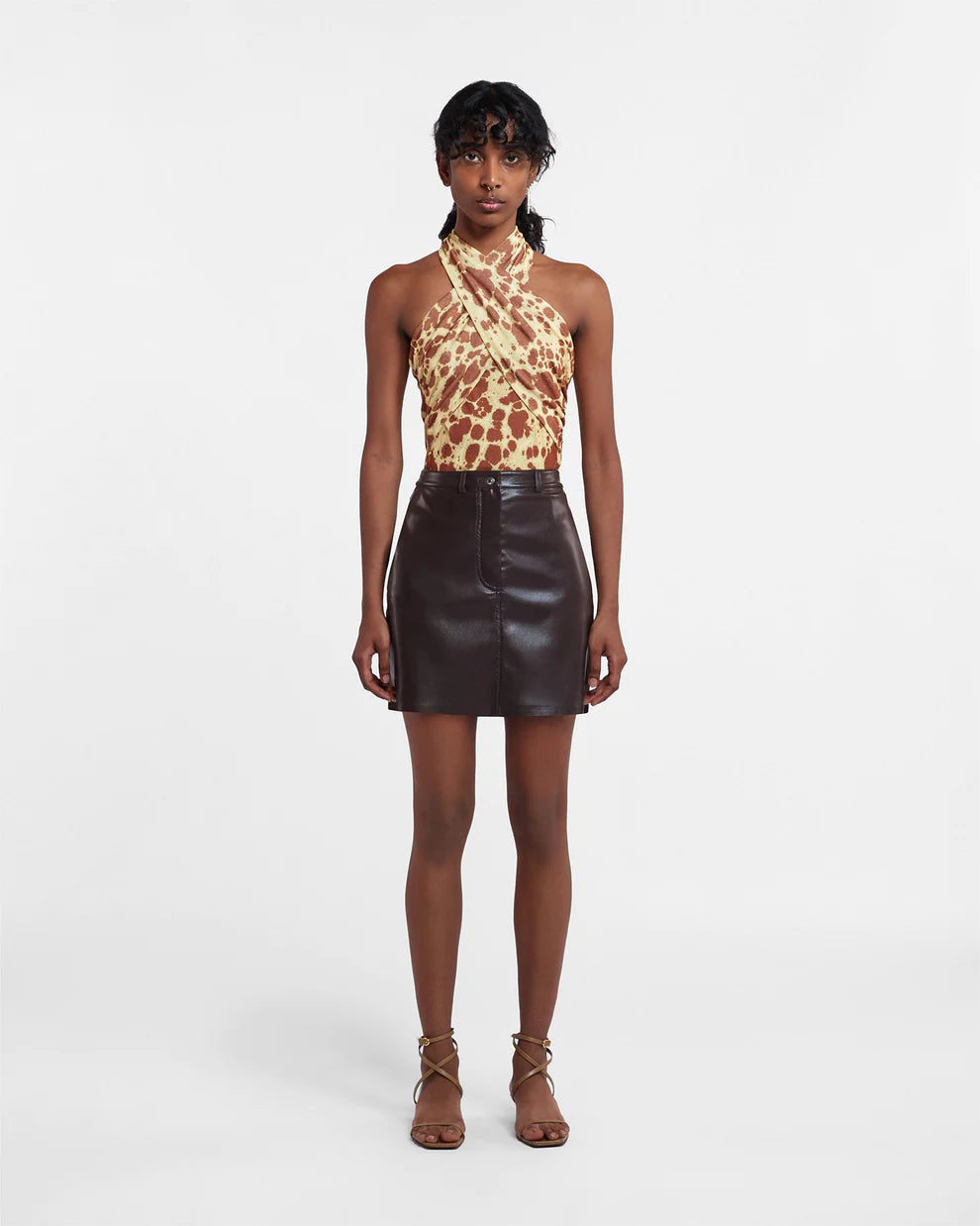 Miray Okobor Alt-Leather Mini Skirt