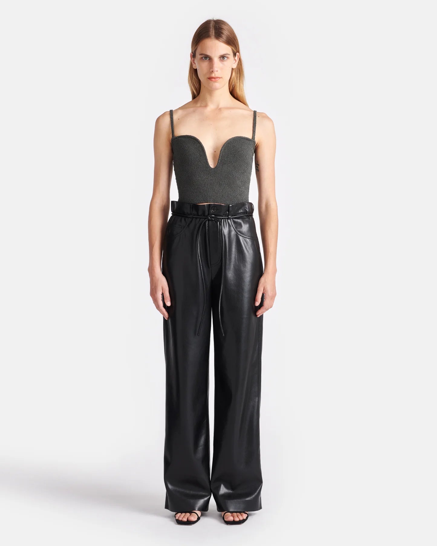 Sato Belted Okobor Alt-Leather Pants