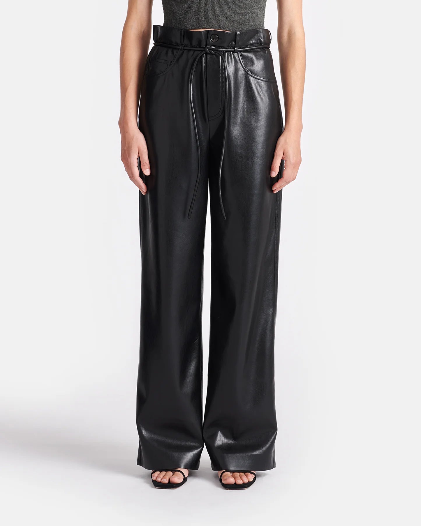 Sato Belted Okobor Alt-Leather Pants