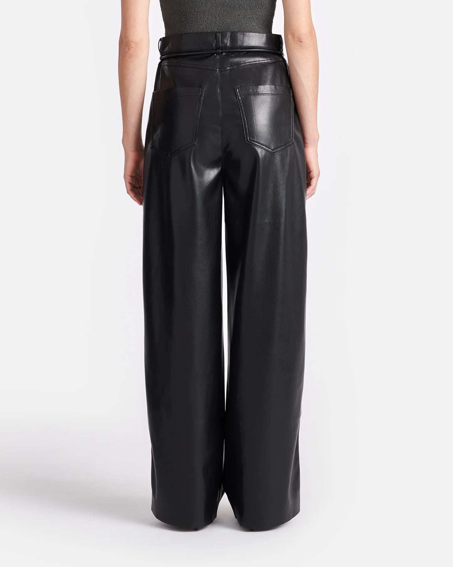 Sato Belted Okobor Alt-Leather Pants