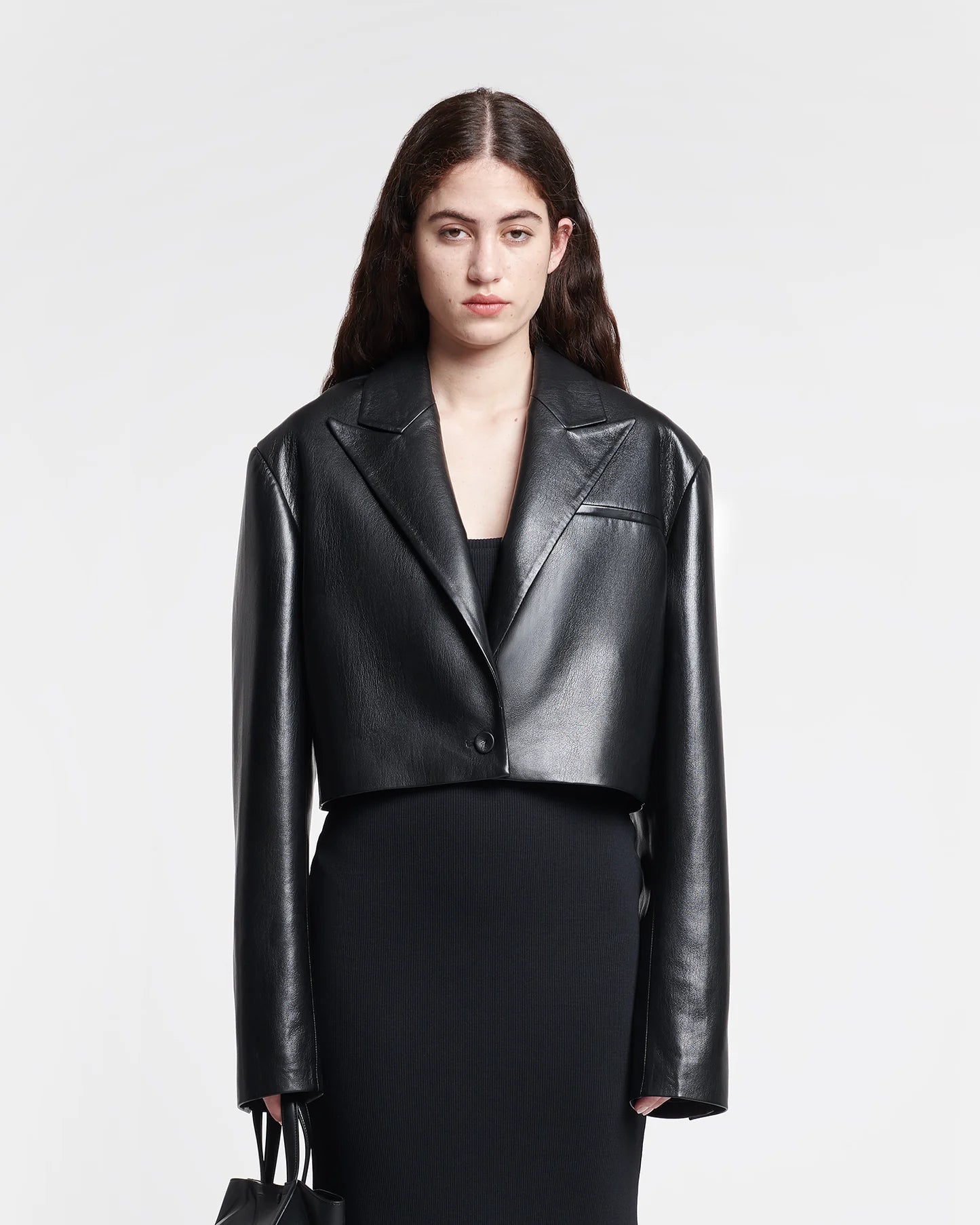 Aidula Cropped Okobor Alt-Leather Blazer