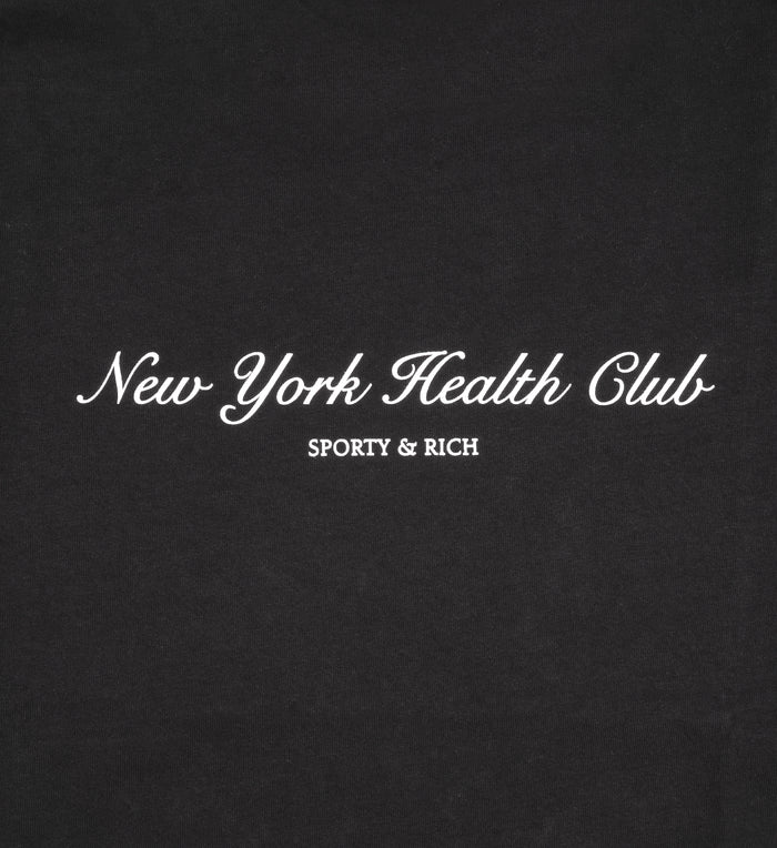 NY Health Club Cropped T-Shirt - Faded Black/White