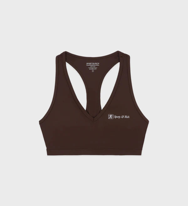 Runner Script V-Neck Sports Bra