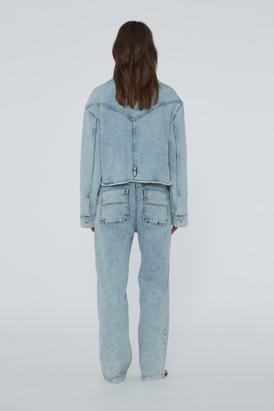 High-Waisted Denim Pants