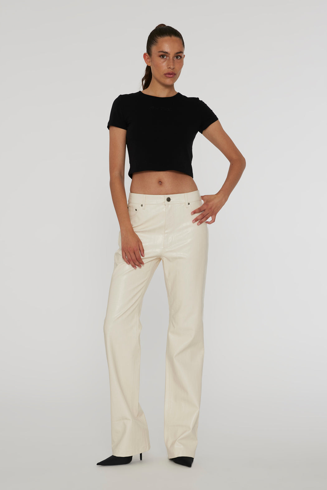 Textured Straight Pants