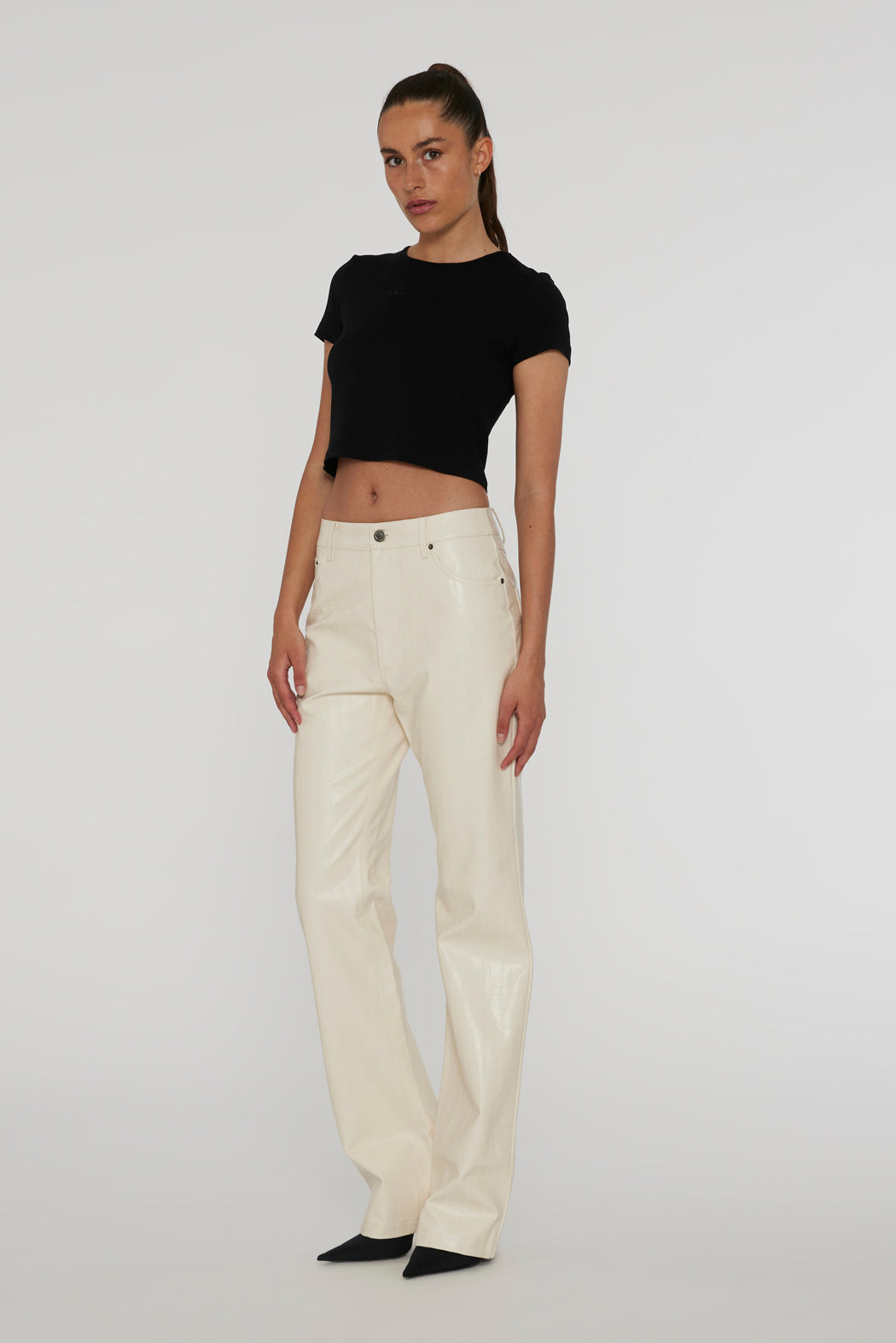 Textured Straight Pants